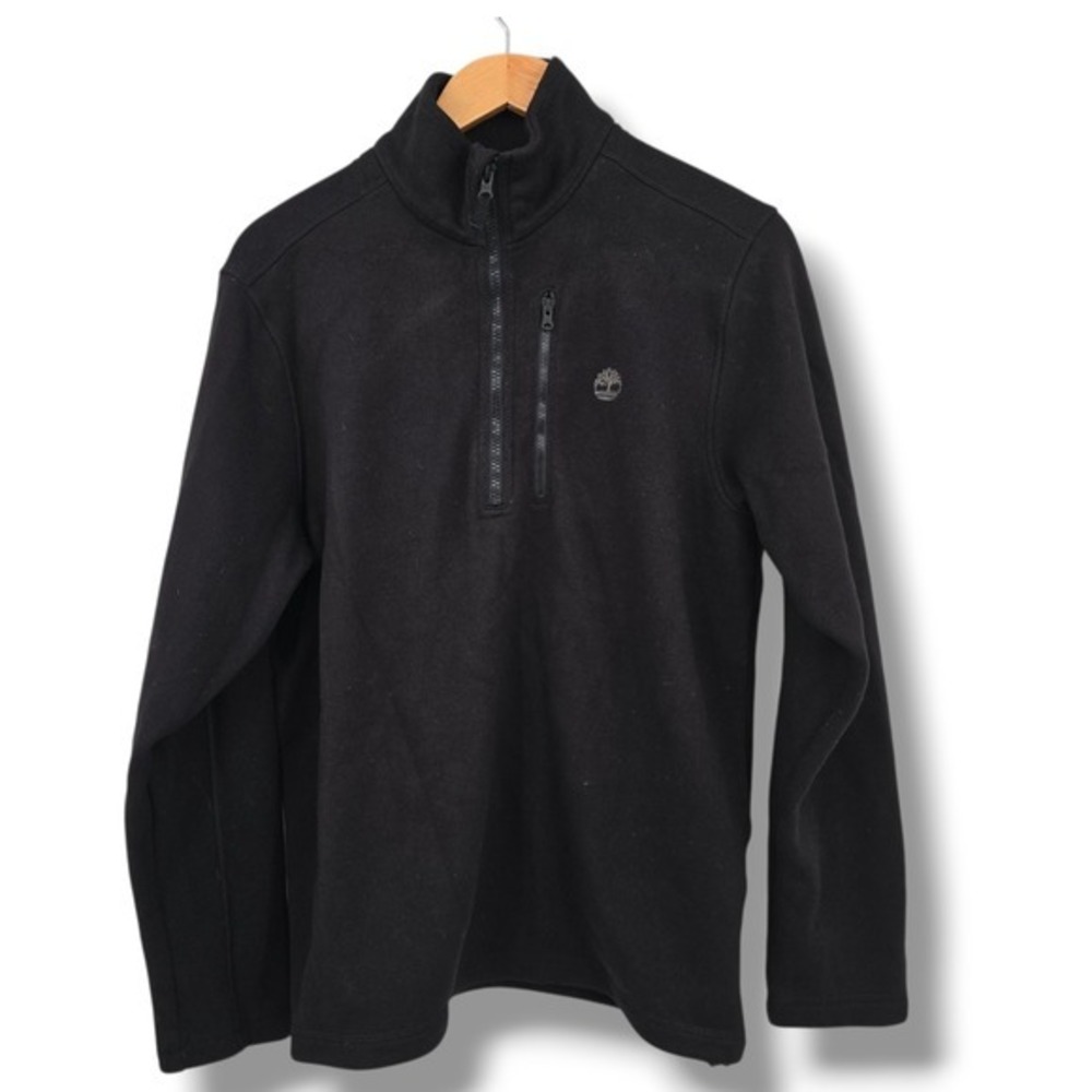 Timberland Mens Black 1/4‎ Zip Fleece Pullover Jacket Top Sweater Size Medium